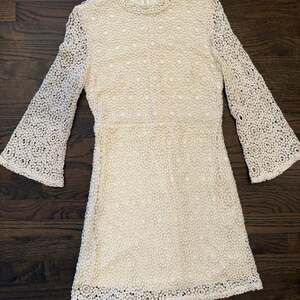 Cooperative by Urban Outfitters Lace Boho Dress Size 10 Bell Sleeve Crochet